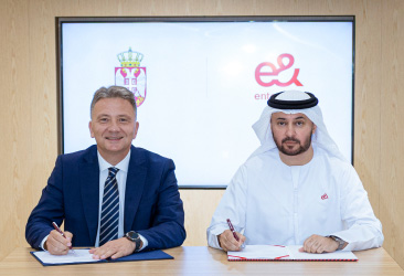 e& enterprise and Serbian government officials signing data center partnership agreement, Khalid Murshed CEO of e& enterprise [if we have a picture of him], Serbia data center, sovereign cloud infrastructure,